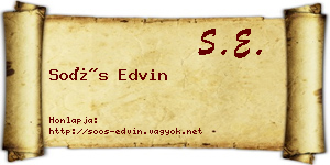 Soós Edvin névjegykártya
