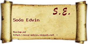 Soós Edvin névjegykártya